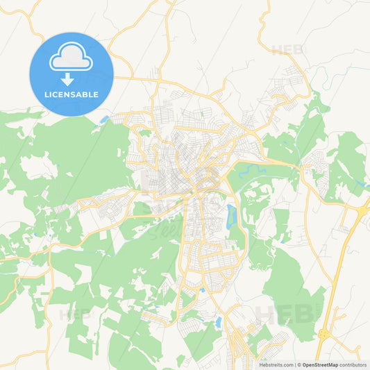 Printable street map of Pouso Alegre, Brazil