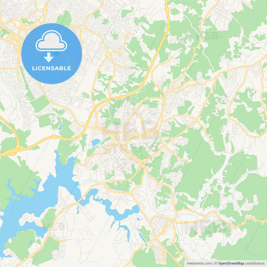 Printable street map of Ribeirao Pires, Brazil