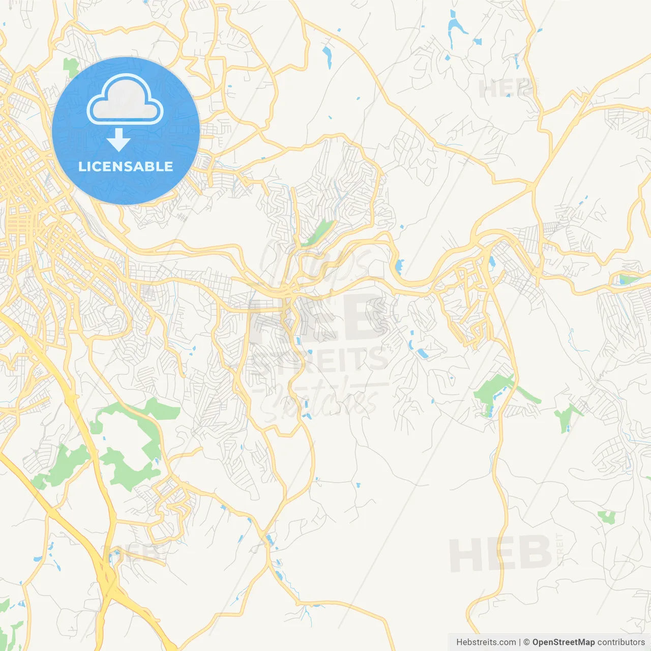 Printable street map of Varzea Paulista, Brazil