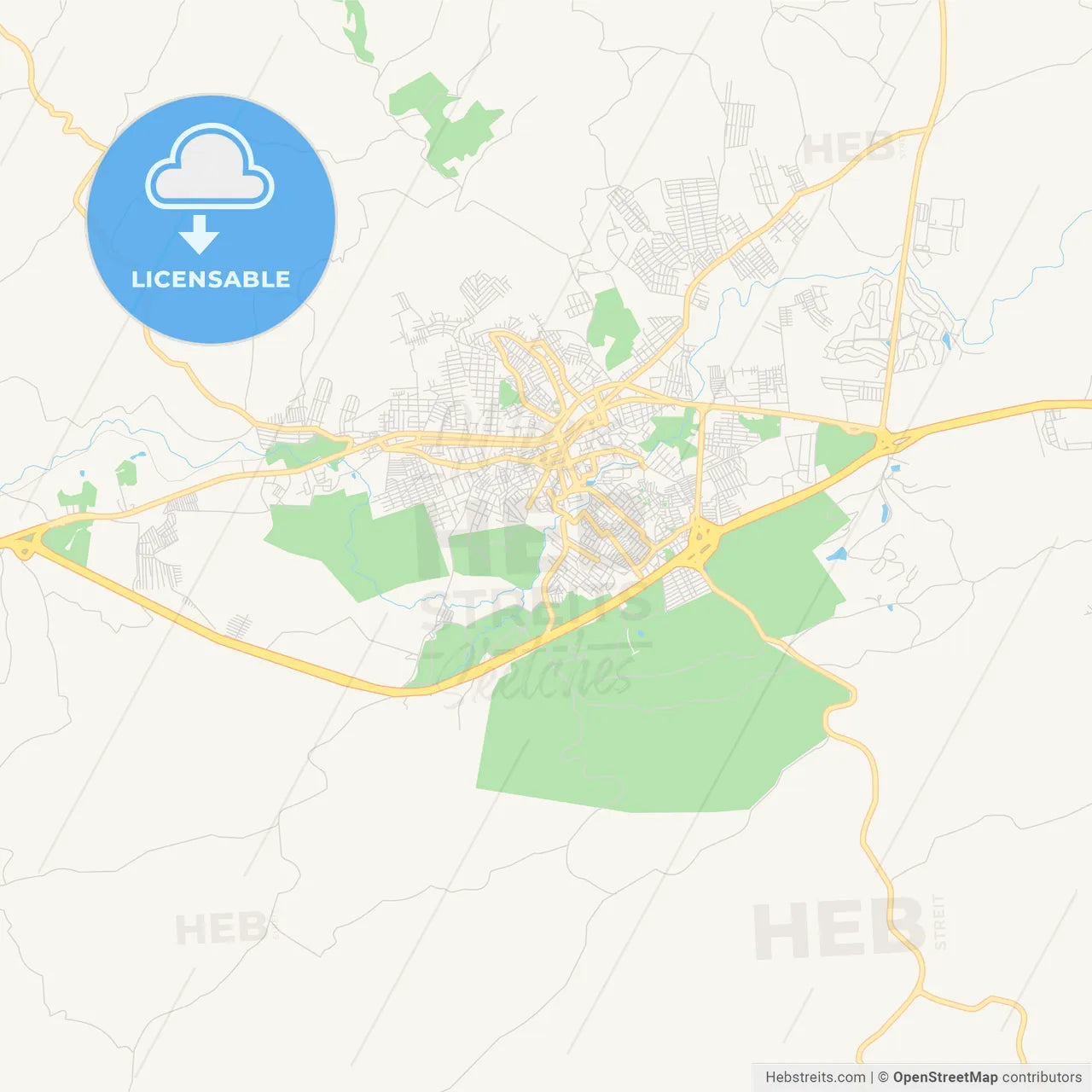 Printable street map of Vitoria de Santo Antao, Brazil