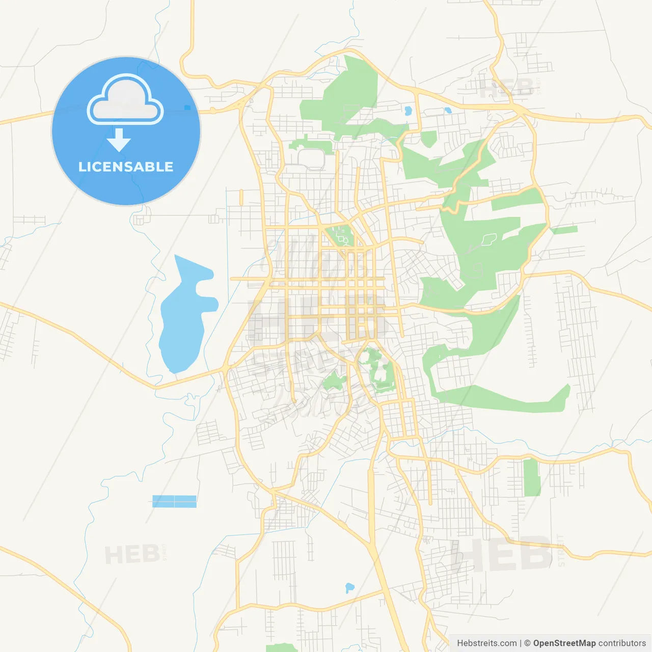 Printable street map of Santa Cruz do Sul, Brazil