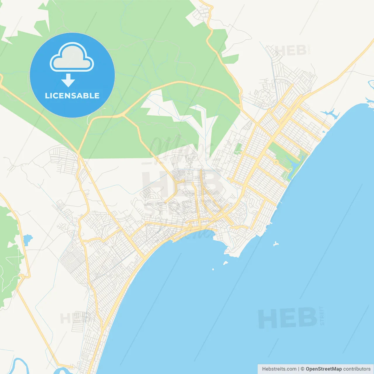 Printable street map of Rio das Ostras, Brazil