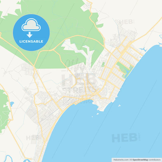 Printable street map of Rio das Ostras, Brazil