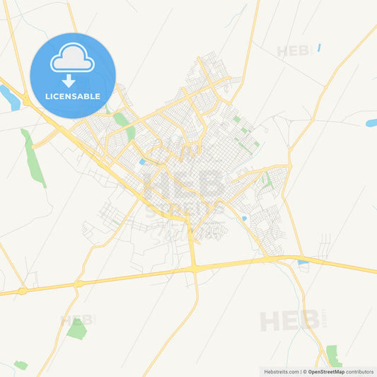 Printable street map of Sertaozinho, Brazil