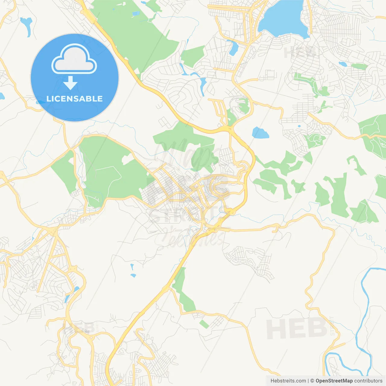 Printable street map of Vespasiano, Brazil