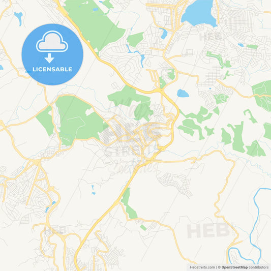 Printable street map of Vespasiano, Brazil