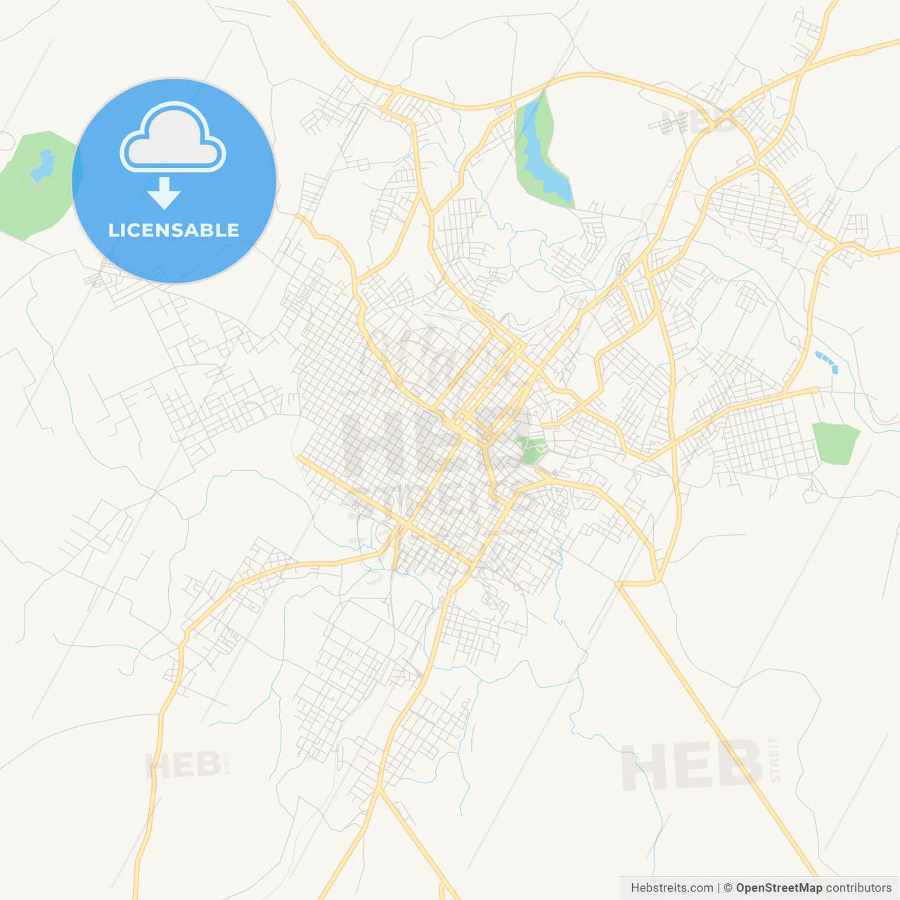 Printable street map of Santana do Livramento, Brazil