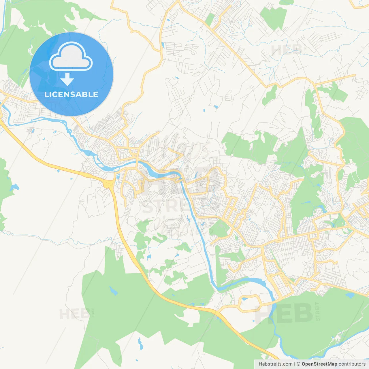 Printable street map of Sao Lourenco da Mata, Brazil