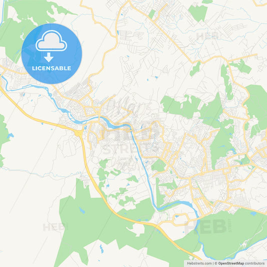 Printable street map of Sao Lourenco da Mata, Brazil