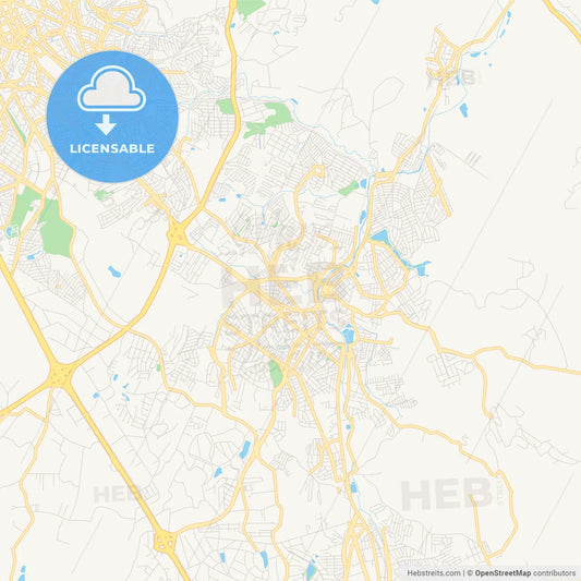 Printable street map of Valinhos, Brazil