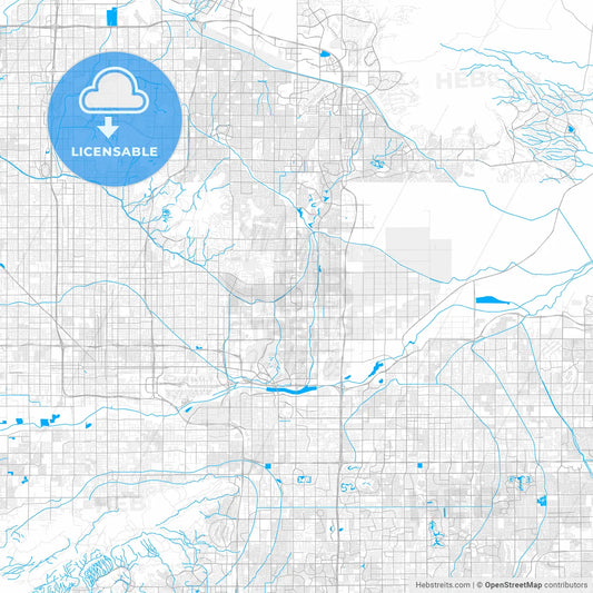 Rich detailed vector map of Scottsdale, Arizona, U.S.A.