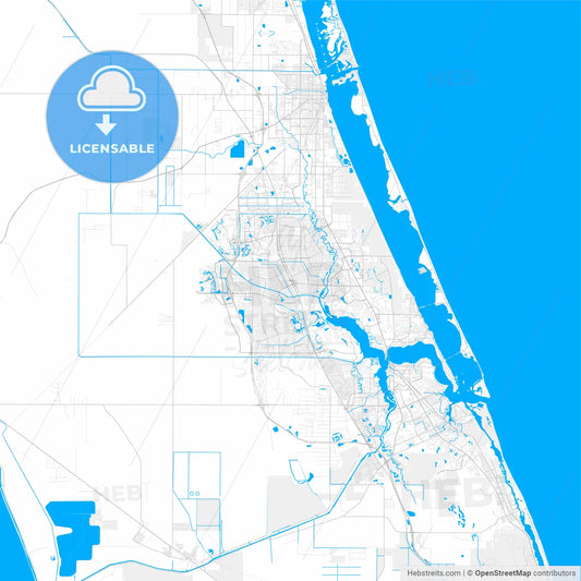 Rich detailed vector map of Port St. Lucie, Florida, USA