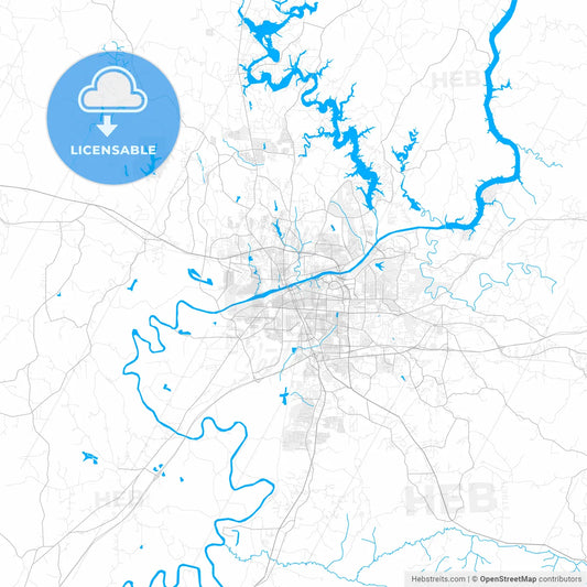 Rich detailed vector map of Tuscaloosa, Alabama, USA