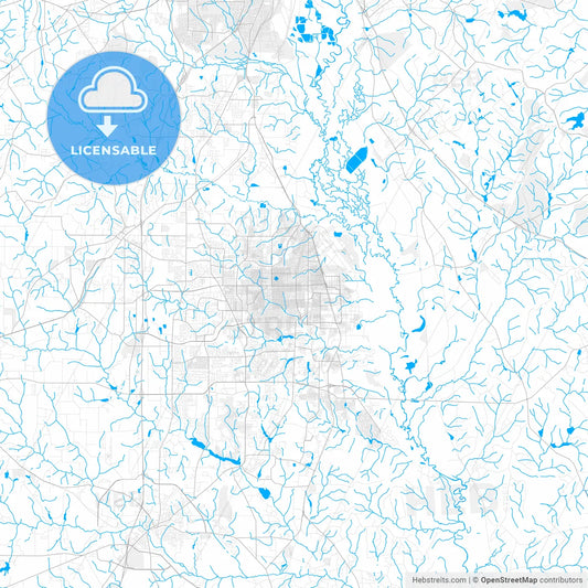 Rich detailed vector map of Warner Robins, Georgia, USA