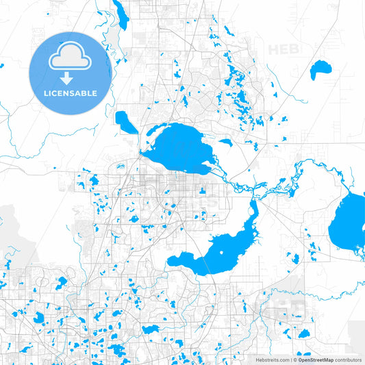Rich detailed vector map of Sanford, Florida, USA
