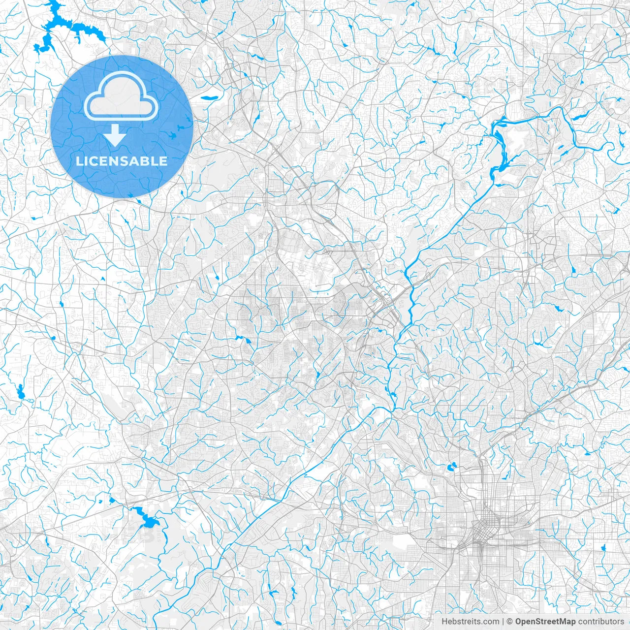 Rich detailed vector map of Smyrna, Georgia, USA