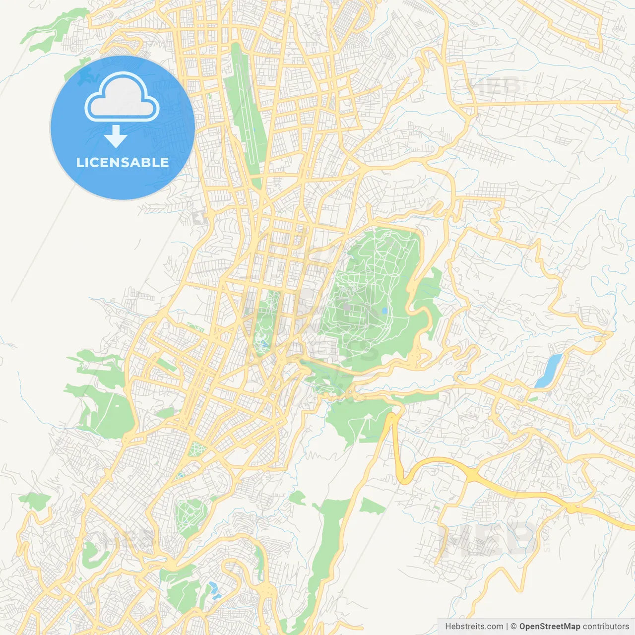 Printable street map of Quito, Ecuador