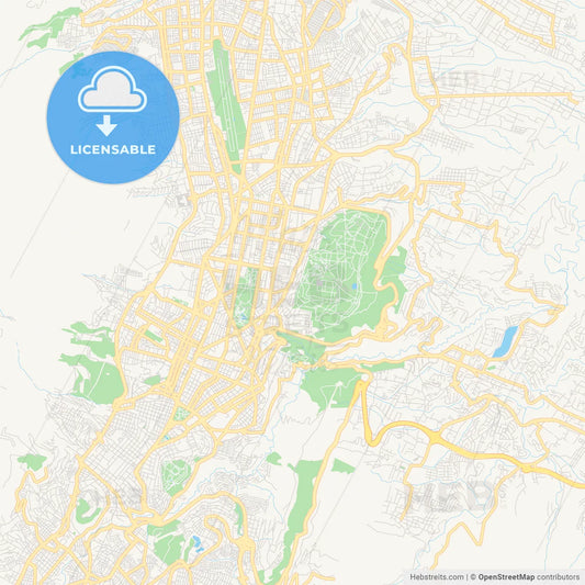 Printable street map of Quito, Ecuador