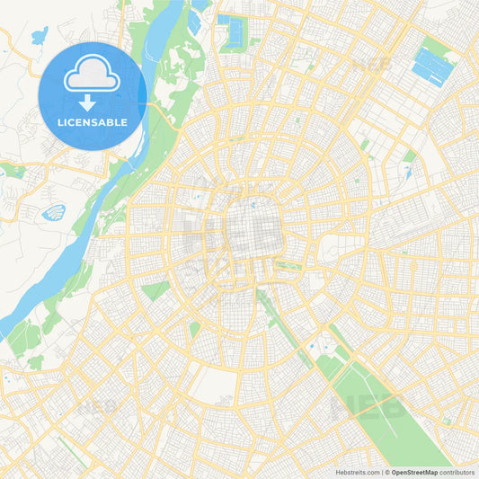 Printable street map of Santa Cruz de la Sierra, Bolivia