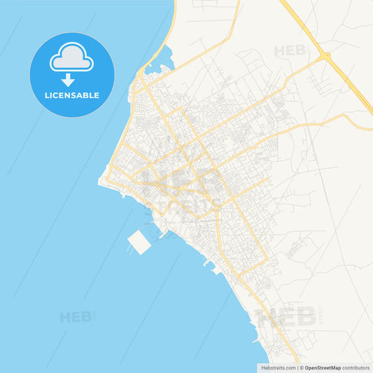 Printable street map of Cabimas, Venezuela