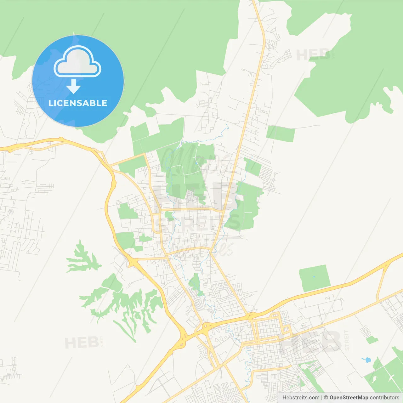 Printable street map of Guacara, Venezuela