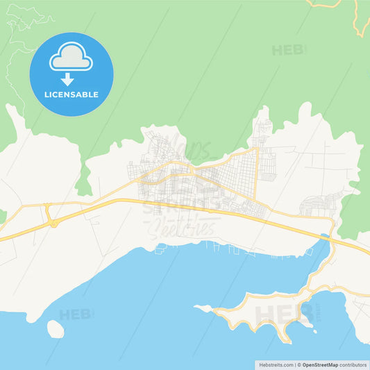 Printable street map of Mariara, Venezuela