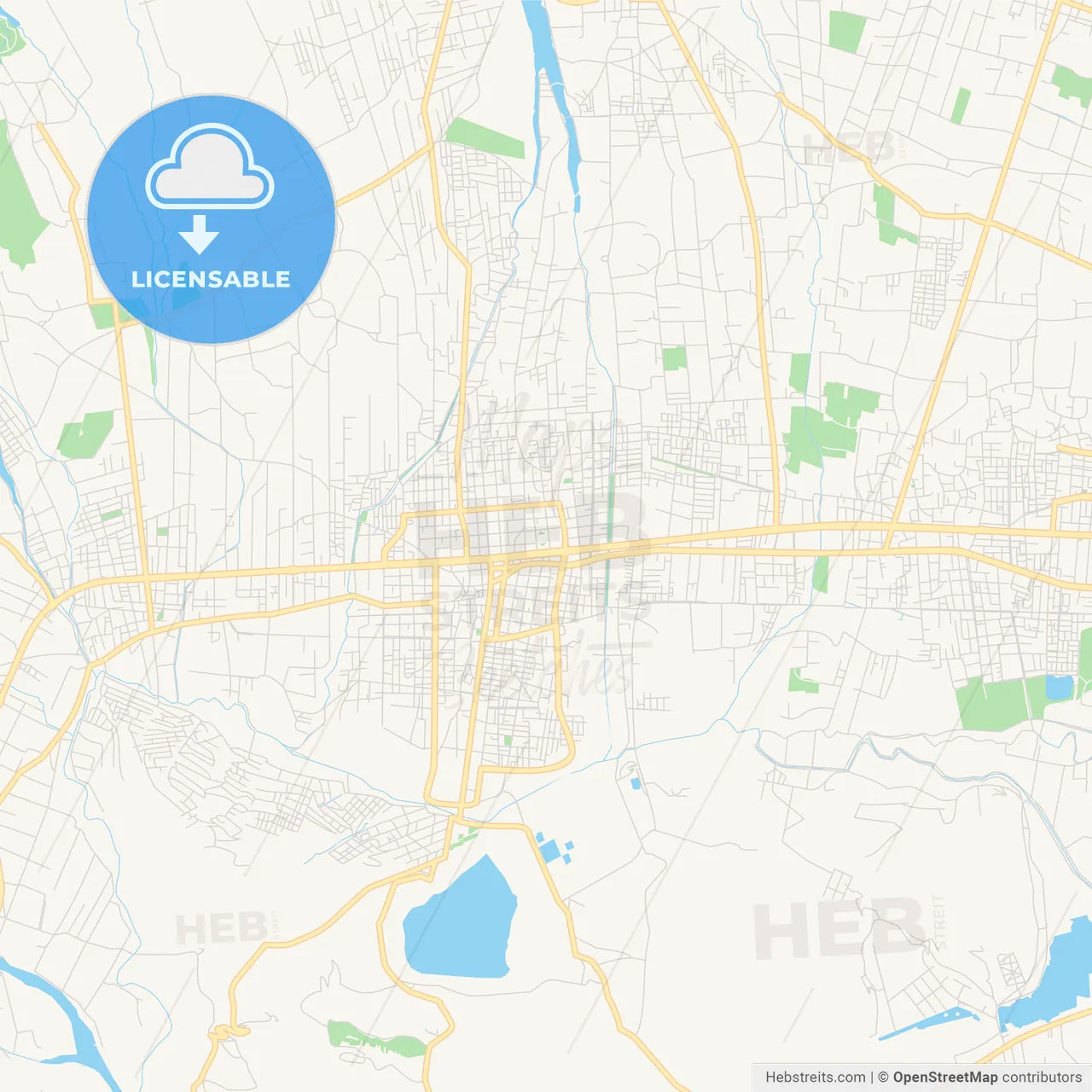 Printable street map of Quillacollo, Bolivia
