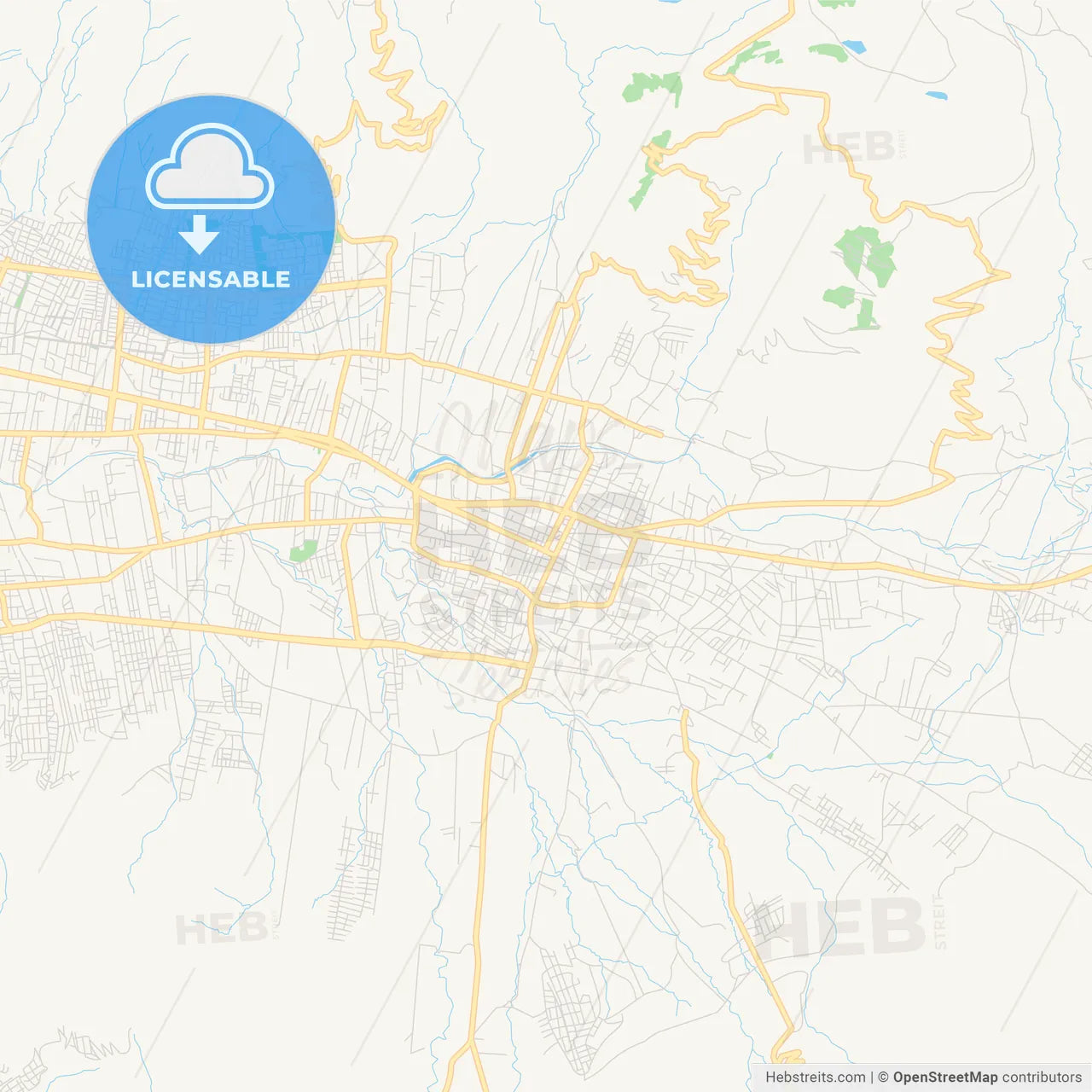 Printable street map of Sacaba, Bolivia