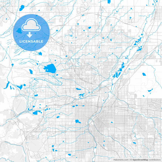 Rich detailed vector map of Westminster, Colorado, USA