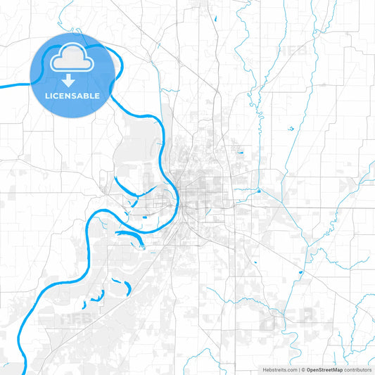Rich detailed vector map of St. Joseph, Missouri, USA