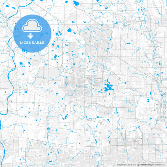 Rich detailed vector map of Schaumburg, Illinois, USA