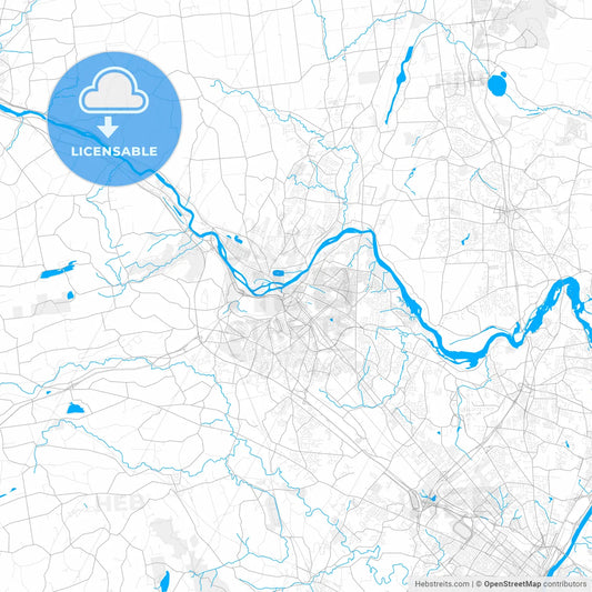 Rich detailed vector map of Schenectady, New York, USA