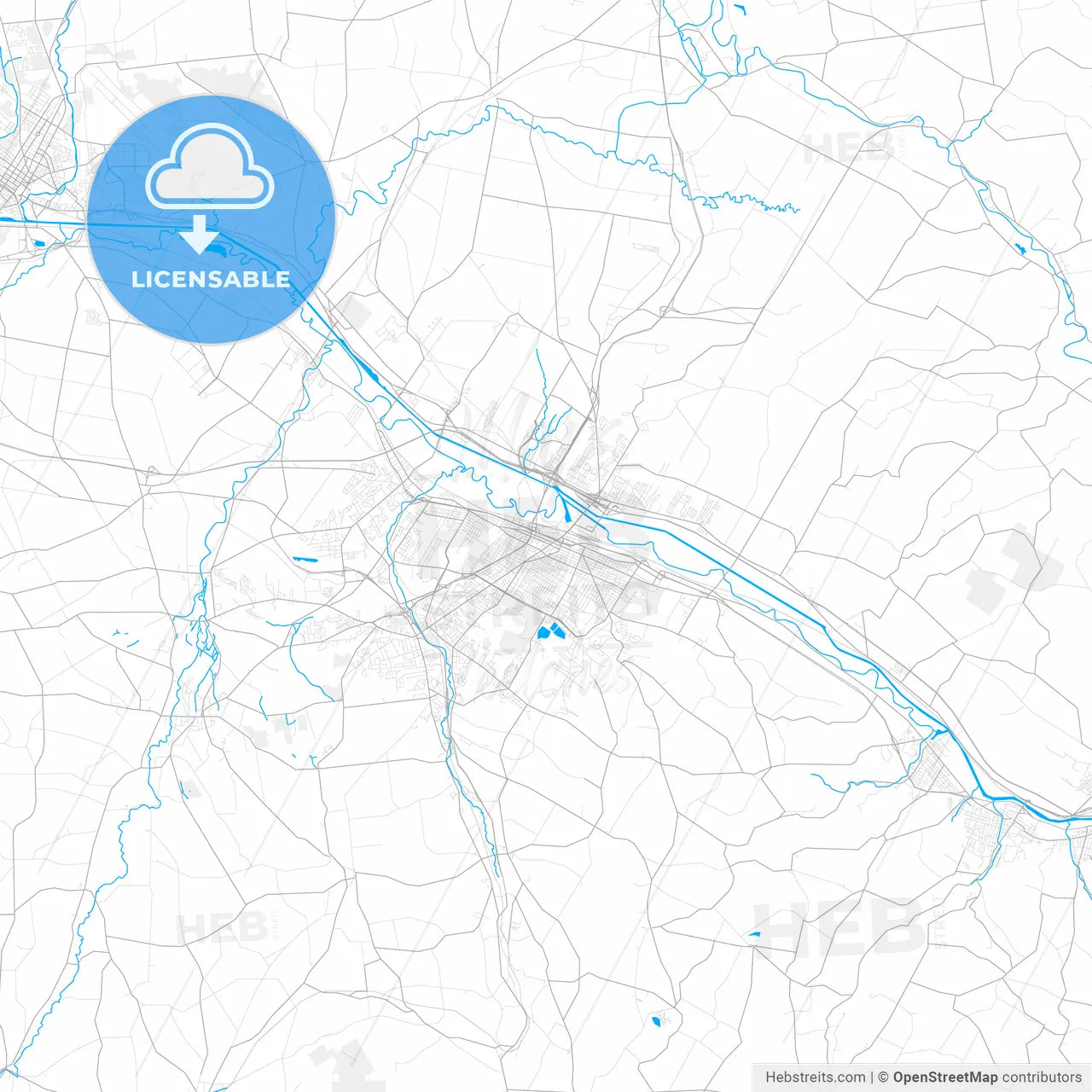Rich detailed vector map of Utica, New York, USA