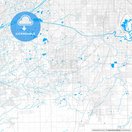 Rich detailed vector map of Tinley Park, Illinois, USA