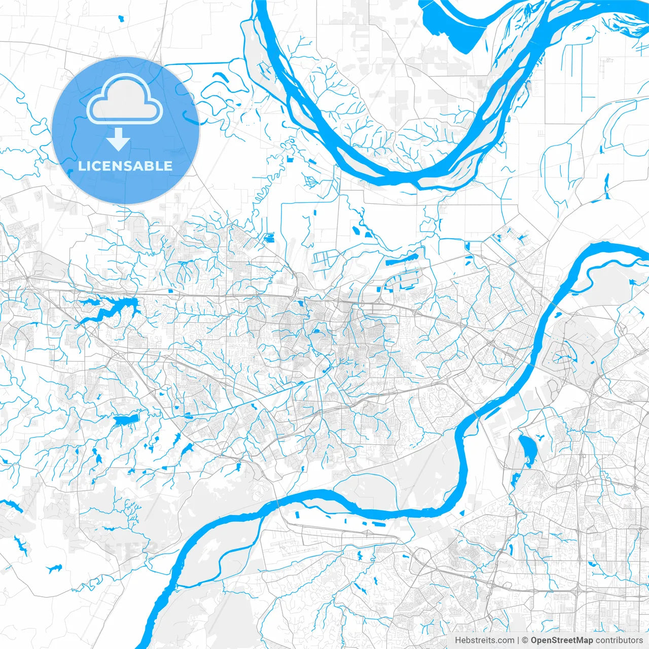 Rich detailed vector map of St. Peters, Missouri, USA