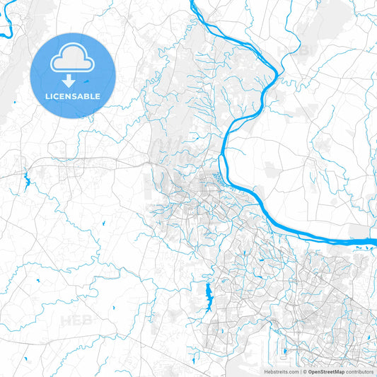 Rich detailed vector map of Leesburg, Virginia, United States of America