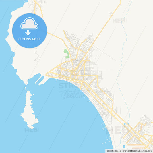 Printable street map of Chimbote, Peru