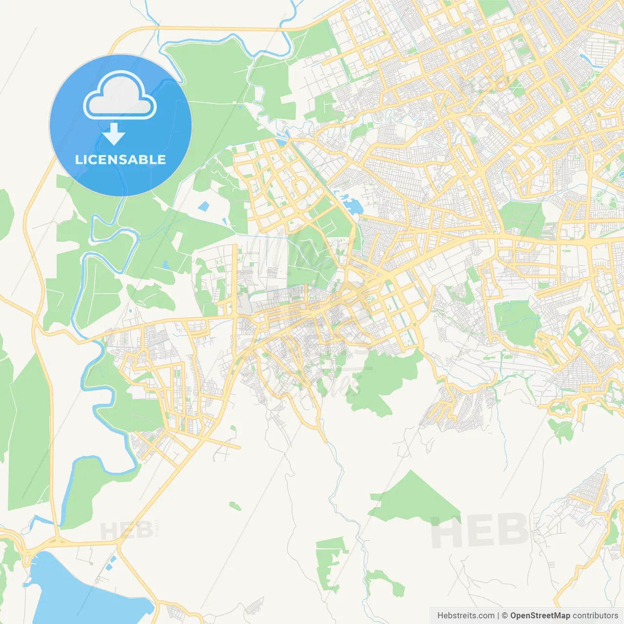 Printable street map of Soacha, Colombia