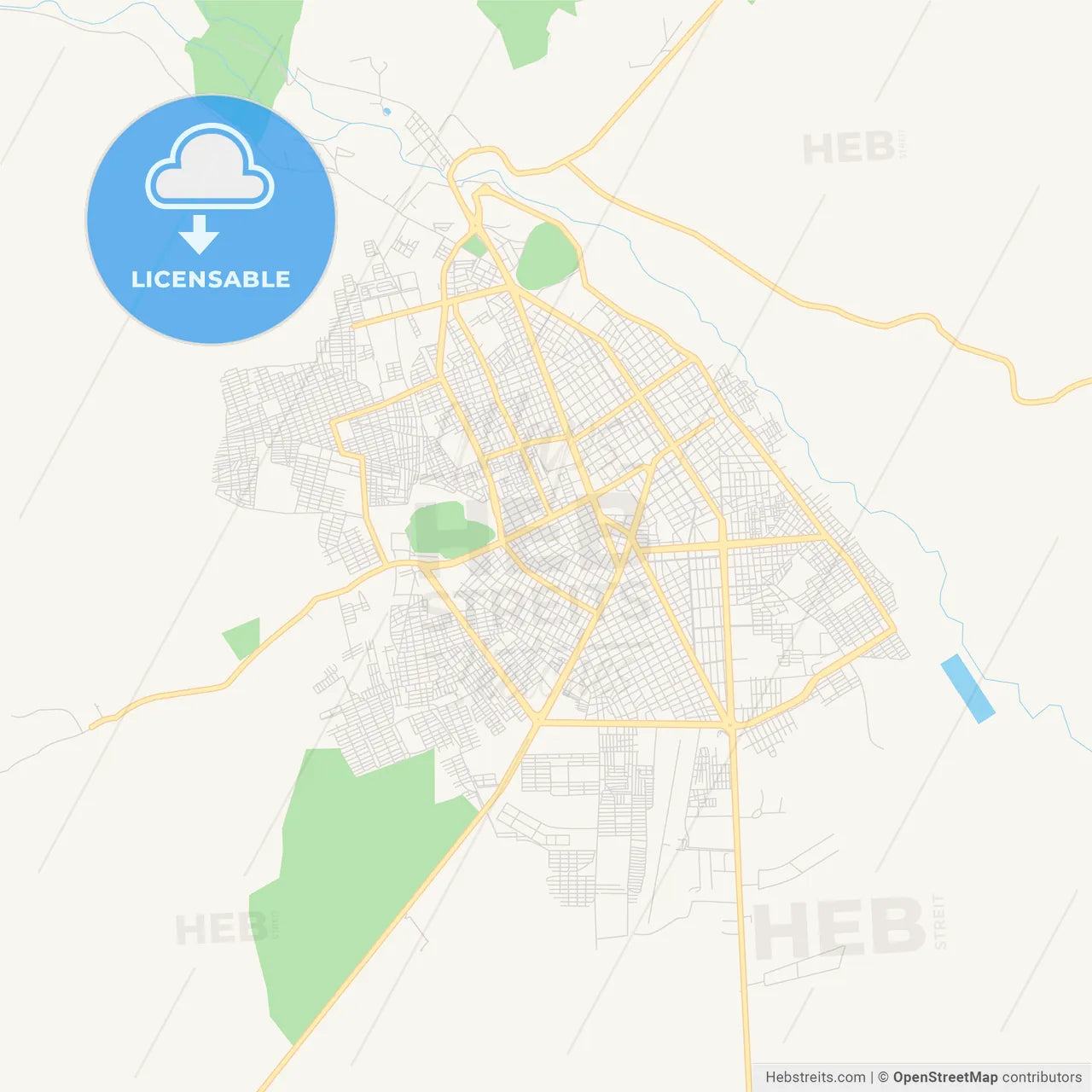 Printable street map of Valledupar, Colombia