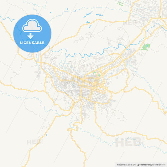 Printable street map of Popayan, Colombia
