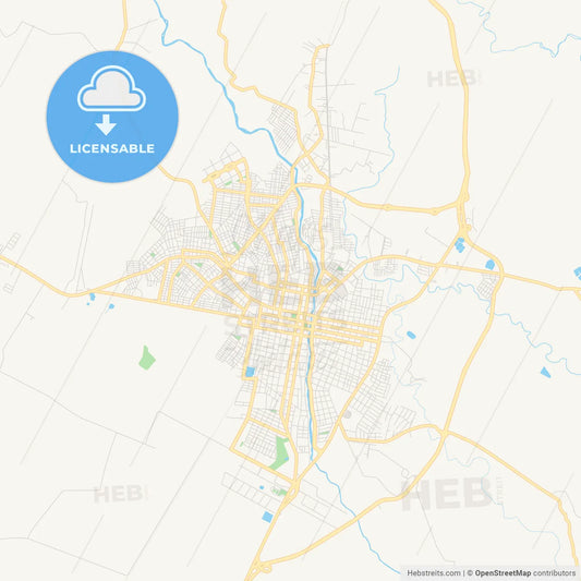 Printable street map of Tulua, Colombia