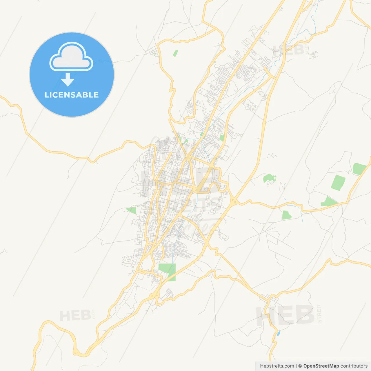 Printable street map of Tunja, Colombia