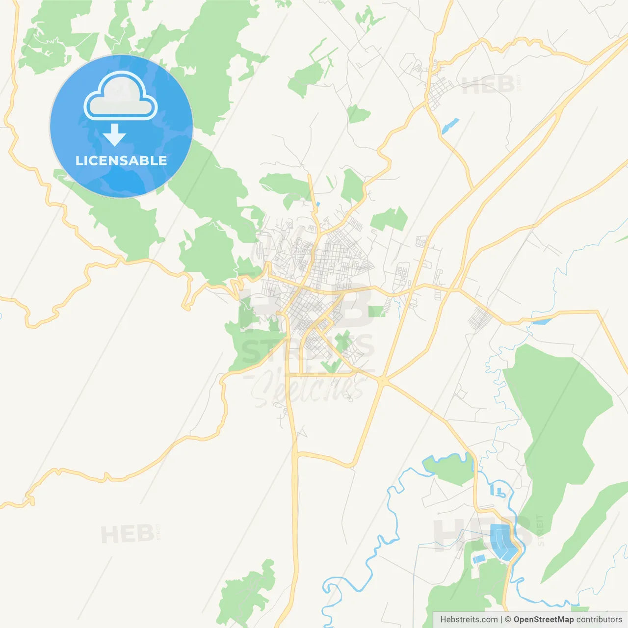 Printable street map of Zipaquira, Colombia