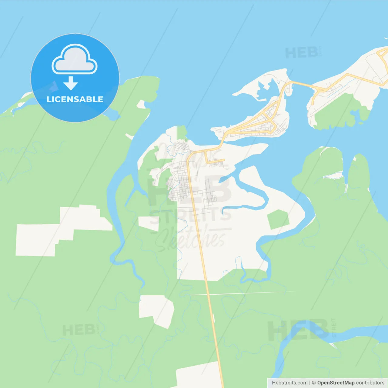 Printable street map of Tumaco, Colombia