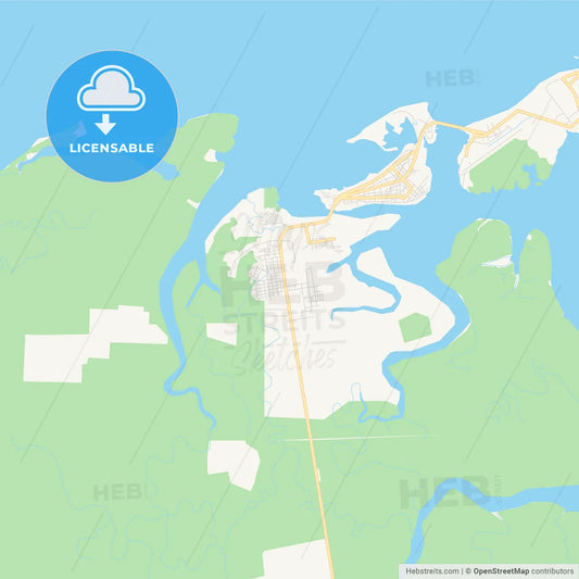 Printable street map of Tumaco, Colombia
