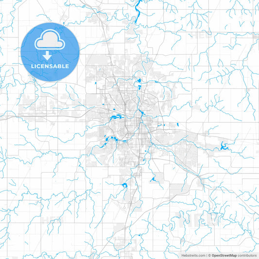Rich detailed vector map of Rochester, Minnesota, USA