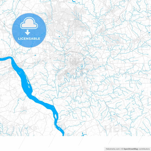 Rich detailed vector map of Lancaster, Pennsylvania, USA
