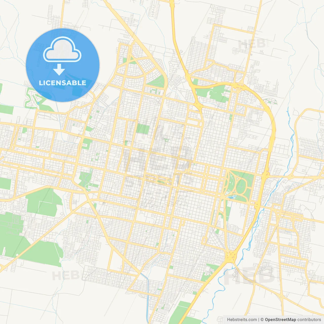 Printable street map of San Miguel de Tucuman, Argentina
