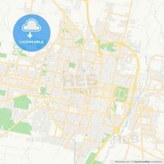Printable street map of San Miguel de Tucuman, Argentina