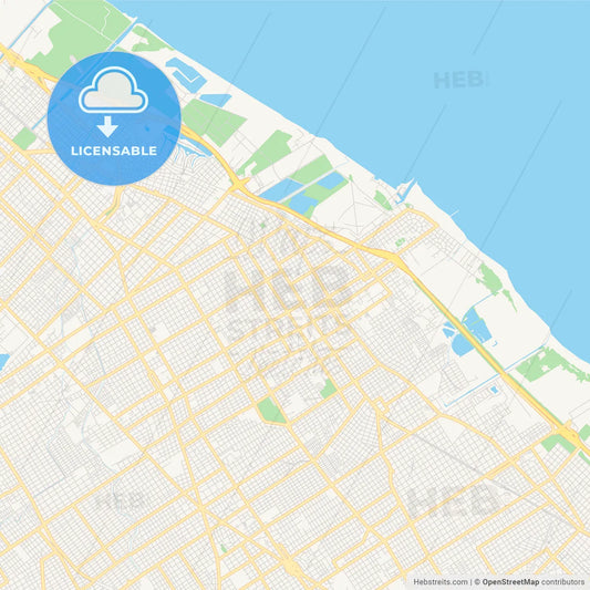 Printable street map of Quilmes, Argentina
